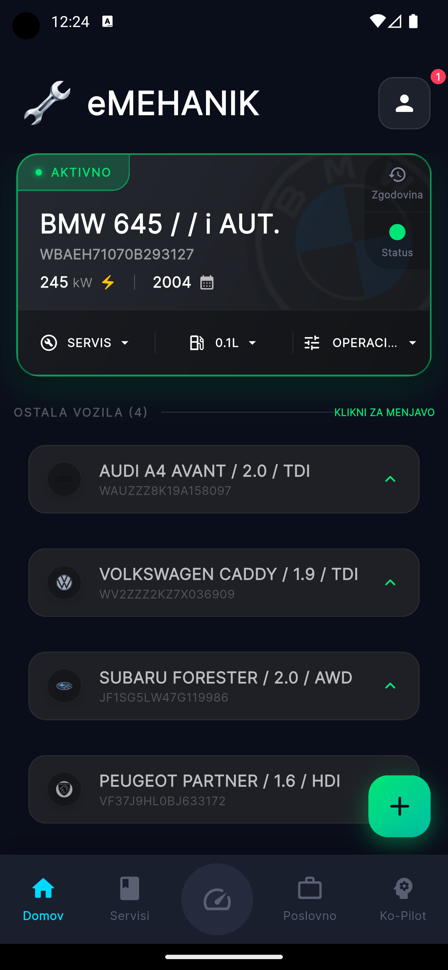 Mobilna nadzorna plošča